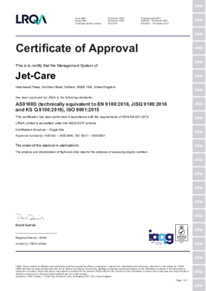 Jet-Care GPA LRQA Certificate