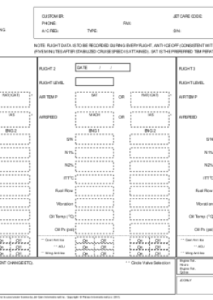 GPA Trend Sheet CF34 Engine